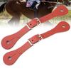 1 Pair Horse Riding Accessories   Genuine Leather Equestrian Spur Strap (Black)