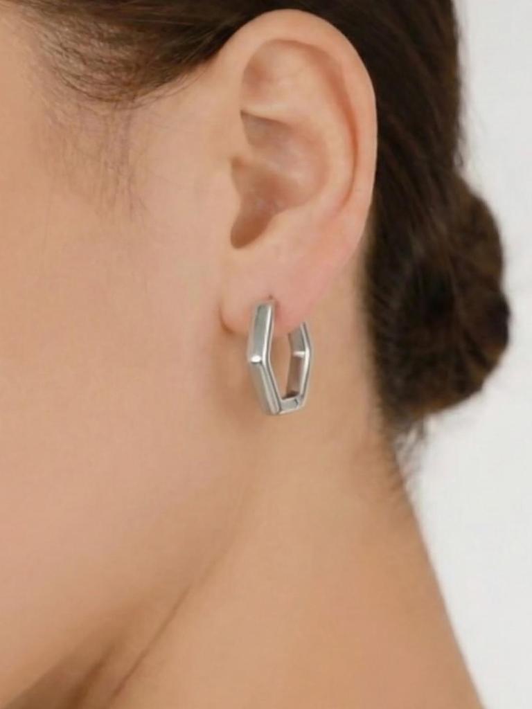 European Design Rhombus Polygon Stainless Steel Earrings - Modern & Stylish for Women