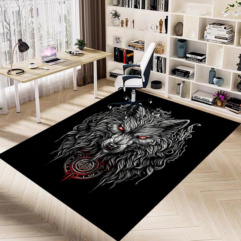 1pc Wolf Head Carpet, Office Rug Outdoor Mat Home Decor Area Carpet Festival