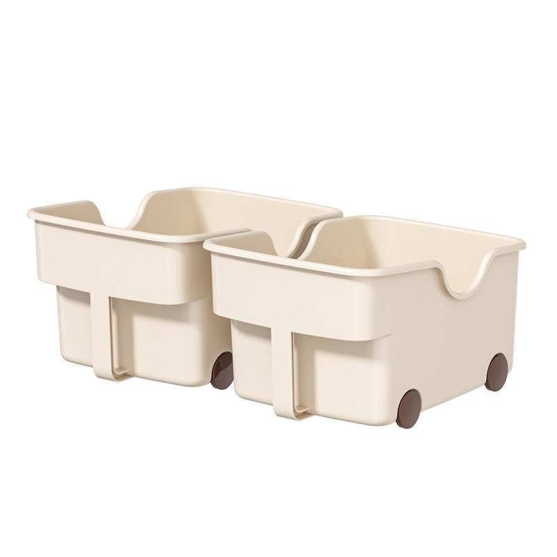 New Storage Box PP with Handle with Pulley Storage Box Household Desktop Kitchen Plastic Cabinet Storage Compartment