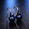 HENGSHENG Trendy Jewelry Earrings 8-9mm Black 100% Nature Freshwater Pearl Earring For Women Gift 925 Silver Earrings