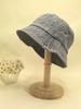 1pc Women Solid Color Washed Bucket Hat, Foldable Distressed Fishing Cap For Outdoor Sunshade, Unisex Style, Suitable For Daily