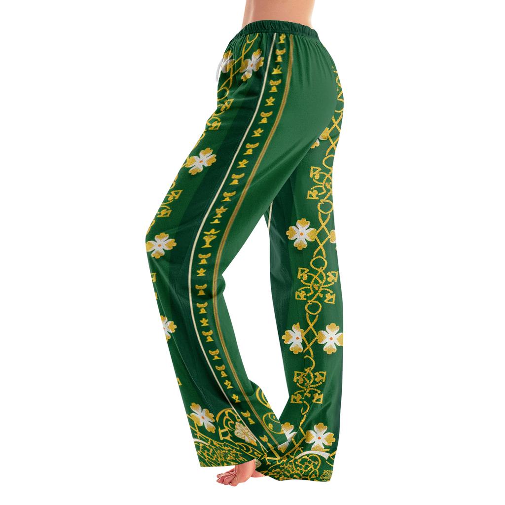 Pajama Pants Sleepwear Casual Drawstring Elastic Waist Pants Comfy Straight Yoga Loose Trousers