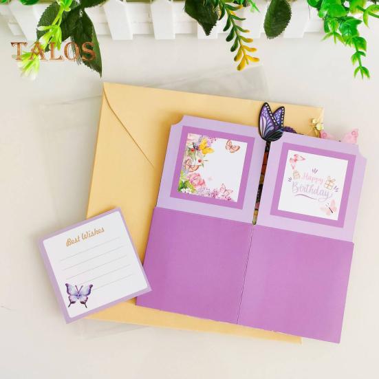 Butterfly Pop Up Card Handcrafted 3D Paper Flower Bouquet Pop-up Greeting Card for Birthday Anniversary Mother's Day
