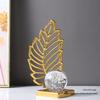 Nordic Leaf Crystal Ball Ornament: Elegant Light Luxury Decoration for Home Entrance, Living Room, Wine Cabinet, or Office Display.