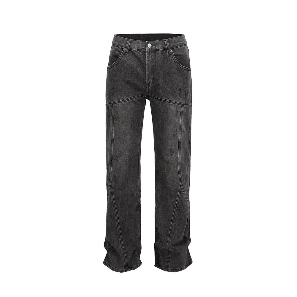 Unisex Multi-Pocket Cargo Jeans - European & American Street Style Loose Fit with Rips