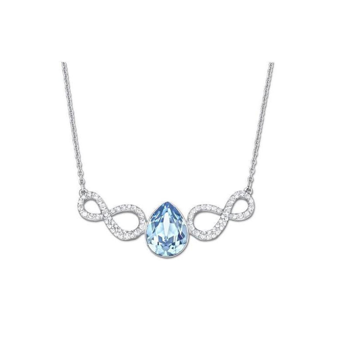 Swarovski Fashion Afire Pear-Shaped Aquamarine Crystal Versatile Necklace Women necklace 5038191 Blue,F