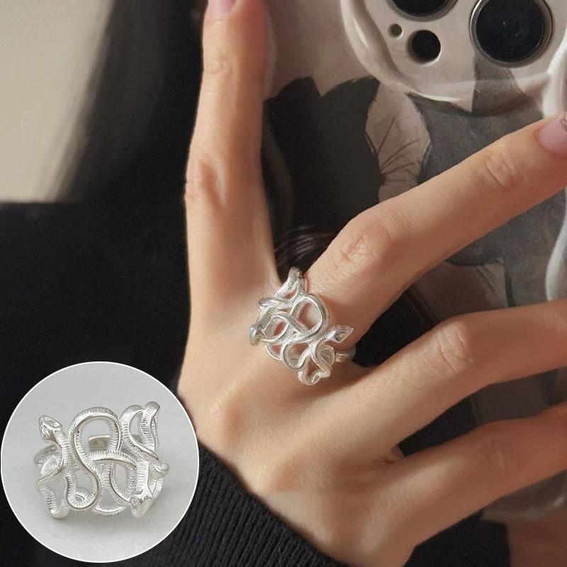 Elegant Frosted Matte Wide Band Open Ring for Women - S925 Silver Plated, Trendy INS Style