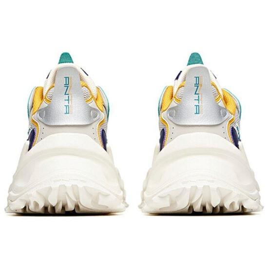 Anta Life Series Hot Retro Casual Splicing Shock Absorption Low-Top Dad Shoes Men Sneaker White Gray Blue 912028881-2