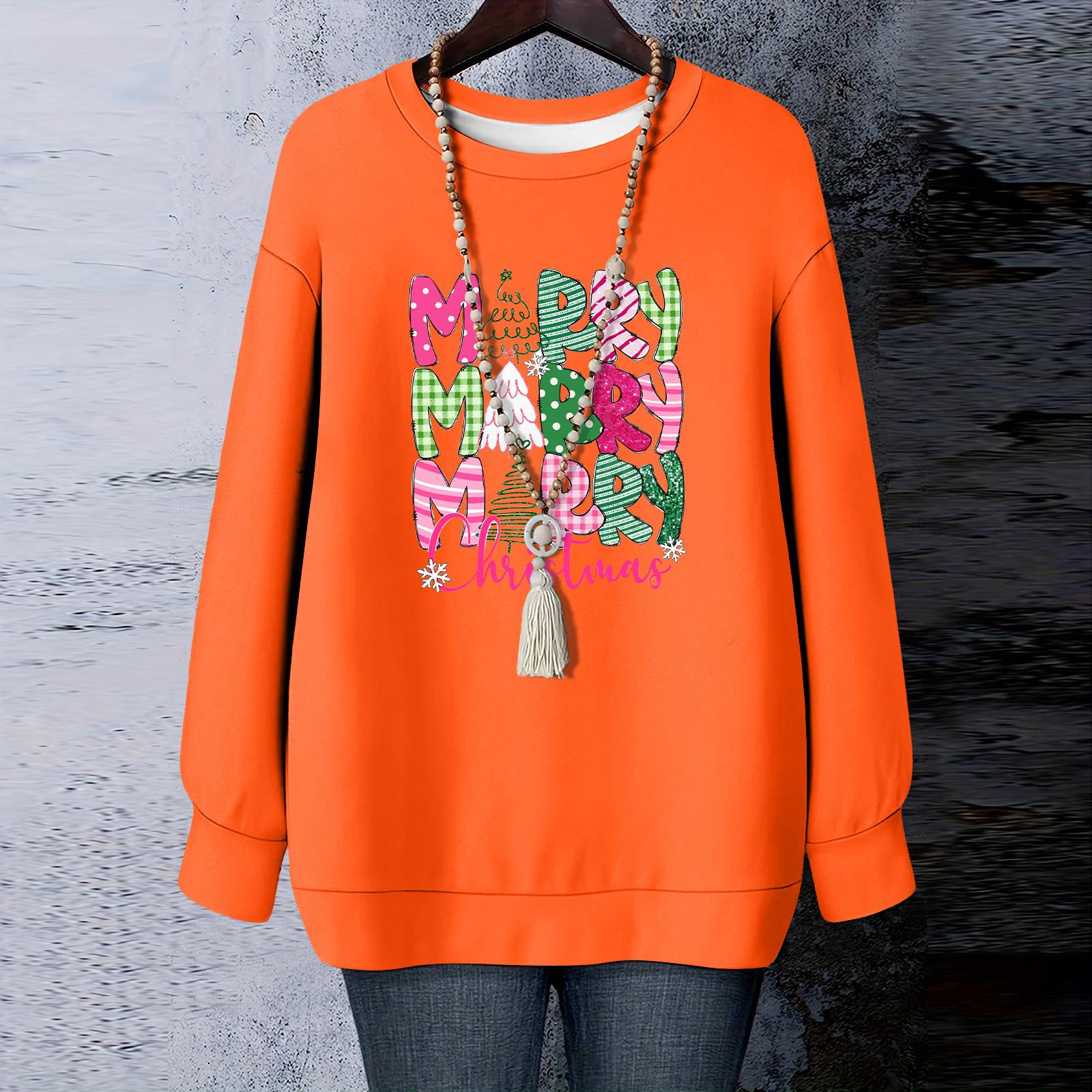 

Женская рождественская футболка с круглым вырезом и длинными рукавами S киноварь