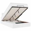 Cadre de lit ottoman - 120x200 cm - Similicuir blanc - Rangement sous le lit - Surmatelas confortable