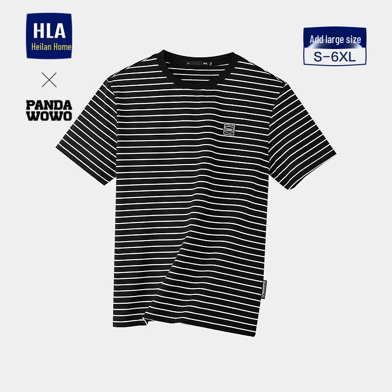 HLA Men s Panda Wowo Series Embroidered Short Sleeve T-Shirt 2XL