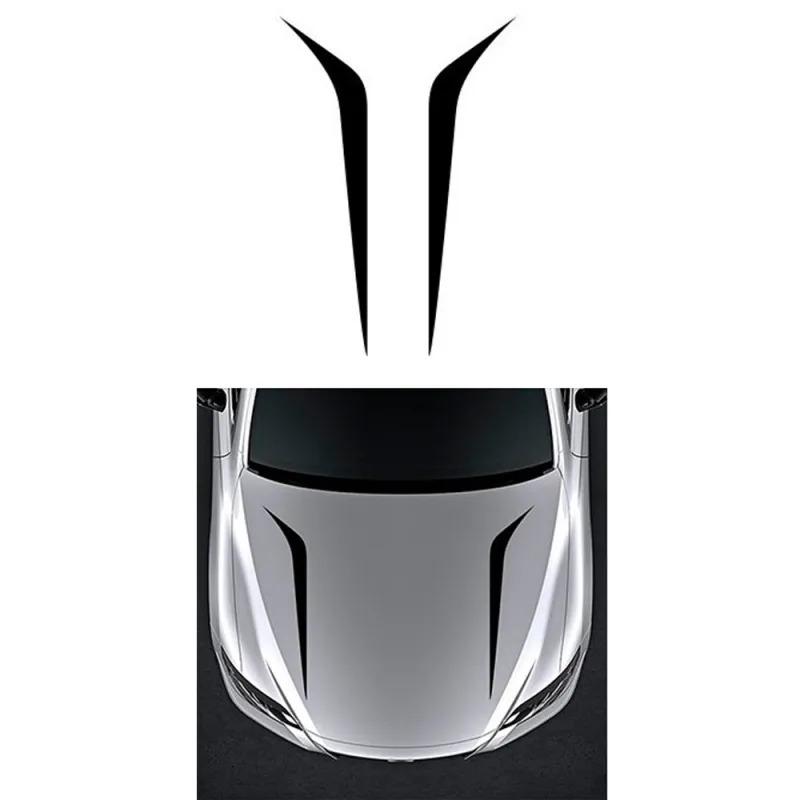 

2 шт. Черные универсальные гоночные полосы на капот автомобиля, наклейка для автомобиля, внедорожника, грузовика