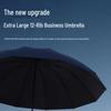 Extra-Großer 12-Rippen-Doppelnutzungs-Regenschirm mit Schwarzer Vinylbeschichtung - High-End-Business-Sonnenschirm mit Logo-Druckoption