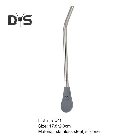 Lžička s brčkem, opakovaně použitelná, odnímatelná, filtrační lžička z nerezové oceli na volné listy, brčko