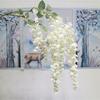 New Arrival One Silk Wisteria Hanging Greenery Plant Artificial 6 Flower Strings Golden Shower Tree Branch for Wall Floral Decor