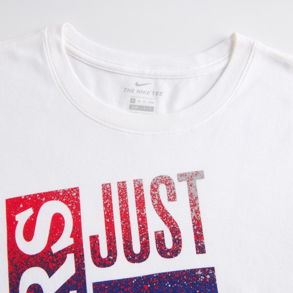 Nike NBA Collaboration Philadelphia 76ers Dri-Fit T-Shirt Splash Element Logo Print Quick-Dry Crew Neck Short Sleeve Kids Tops White Red 3Z2B7BAZA-76R