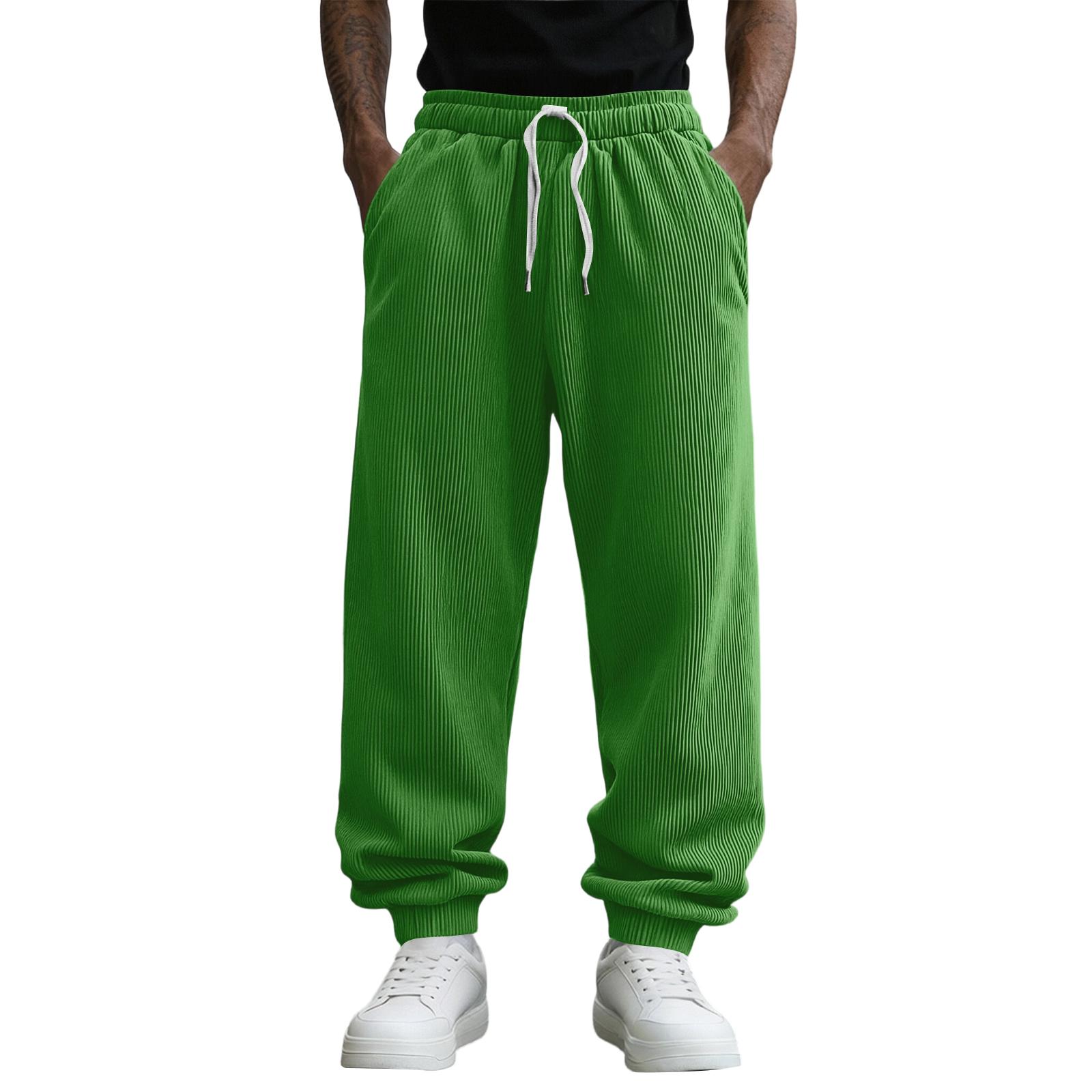Men s Color Loose Sweatpants Men s Casual Fashion Sweatpants L армия зеленый