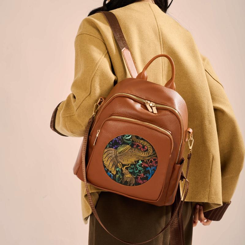 Damski plecak podróżny z nadrukiem PU, duża pojemność, wielofunkcyjny, na ramię, crossbody