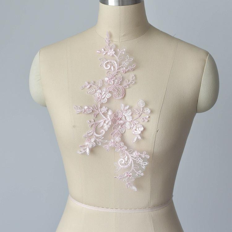 Multi-Color Embroidered Lace Accessories, Wedding Dress Decoration Pair Of Flowers, Handmade Diy Material Clothing Decoration Sticker Flowers