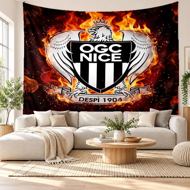 OGC Nice FC Wall Tapestry, Soft Fabric Wall Hanging, Decorative Backdrop For Bedroom Home Wall Art