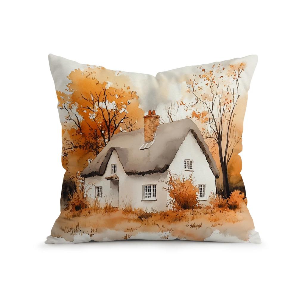 Autumn Theme Pillowcase Cushions 100% Polyester 45X45Cm Throw Pillow Cover Sofa Chair Cushion Cover Pillowslip Home Decor
