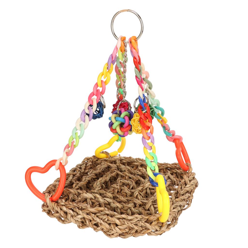Bird Climbing Net Colourful Swing Hammock Chewing Hanging Mat for Decoration Playing