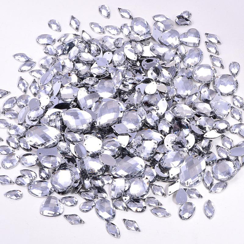 Mixed Shape Imitation Table Double Hole Mesh Hand Seam Drill Acrylic Drill, Special-Shaped Drill Diy Accessorie Flat Bottom Drill Beauty Sticker Drill