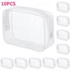 10pcs Clear PVC Makeup Bags with Zipper Transparent Cosmetic Organizer Stackable Travel Toiletry Case Makeup Pouch Cosmetic Bags