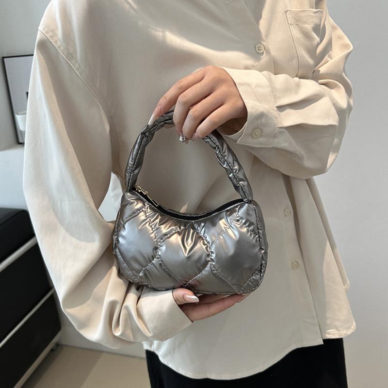 Winter Ladies Tote Purse and Handbags Large-capacity Cotton Padded Top-handle Bags Rhombus Quilted Shoulder Hobo Bag CLE