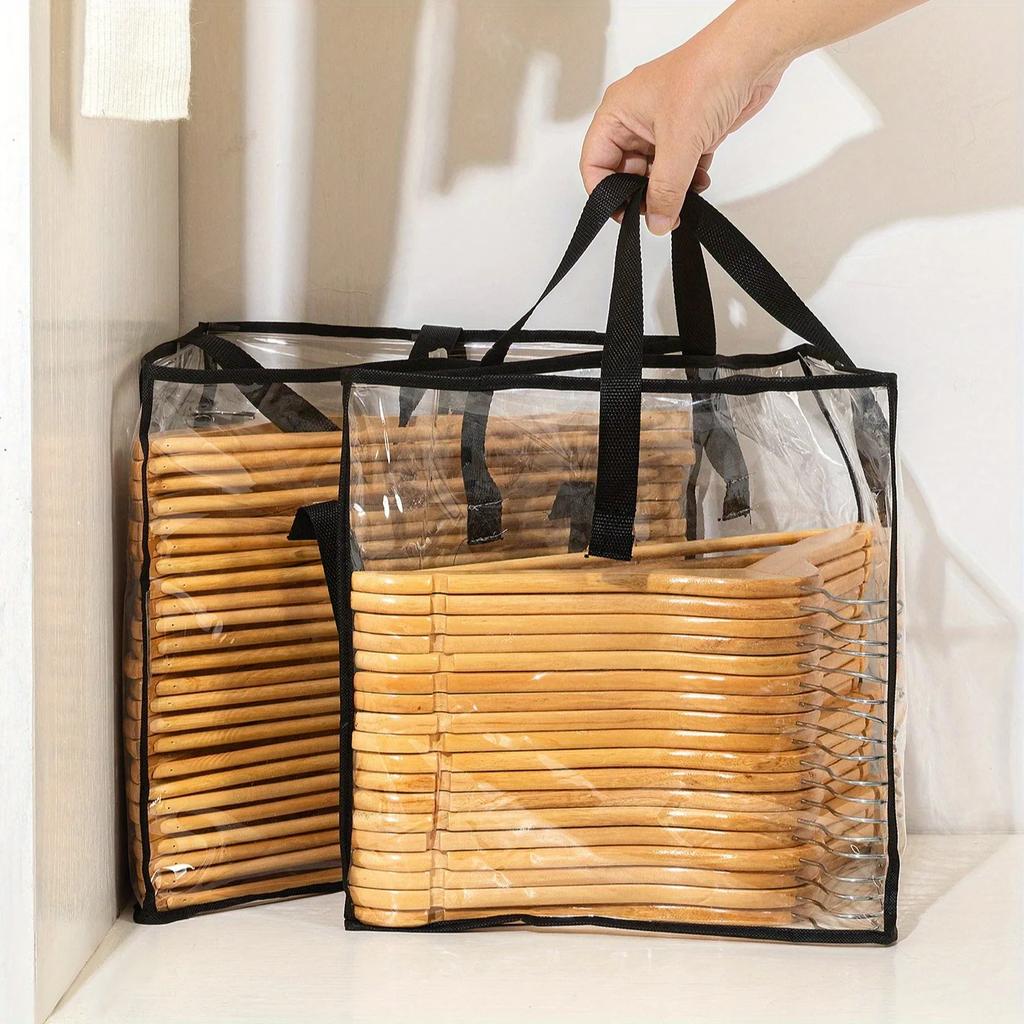 1-piece Set of New Fabric Triangle Storage Bag Clothes Hanger, Clothing Storage Box, Wardrobe, Home Hanging Storage Bag