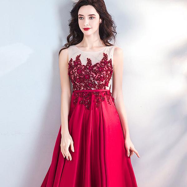 wine red dress for wedding