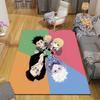 Hunter × Hunter Flannel Pattern Square Carpet,Area Rug,Carpet Rug for Living Room Bedroom Sofa Playroom Decor,Non-slip Floor Mat