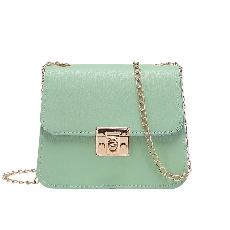 Women's bag lid type personalized lock small square bag autumn and winter new oblique span change small bag