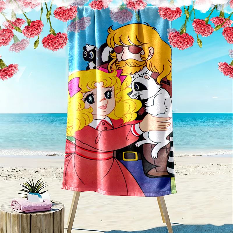 Candy Candy Anime Theme 2D Flat Print Beach Towel, Large Soft Quick Dry Towel for Beach Camping SwimmingXSTJ0915119