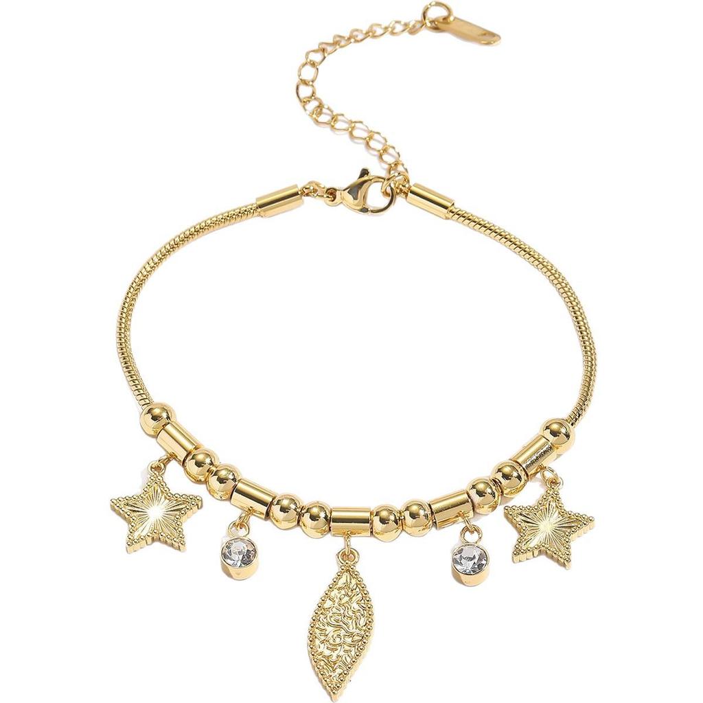 Cherry Epoxy Titanium Steel Bracelet for Women - Sweet Dopamine-Inspired Design