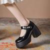 CM Mary Jane Schuhe neue Frühling Japanische JK kleine Lederschuhe wasserdichte Plateau dicke Sohle dicke hohe Absätze einzelne Schuhe