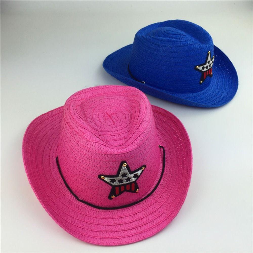 Kinder Western Cowboyhut Retro Sheriff Kappe Sonnenschutz Mit Windband Hut Jungen Mädchen Reiten Tourismus Angeln Sonnenschutzkappe