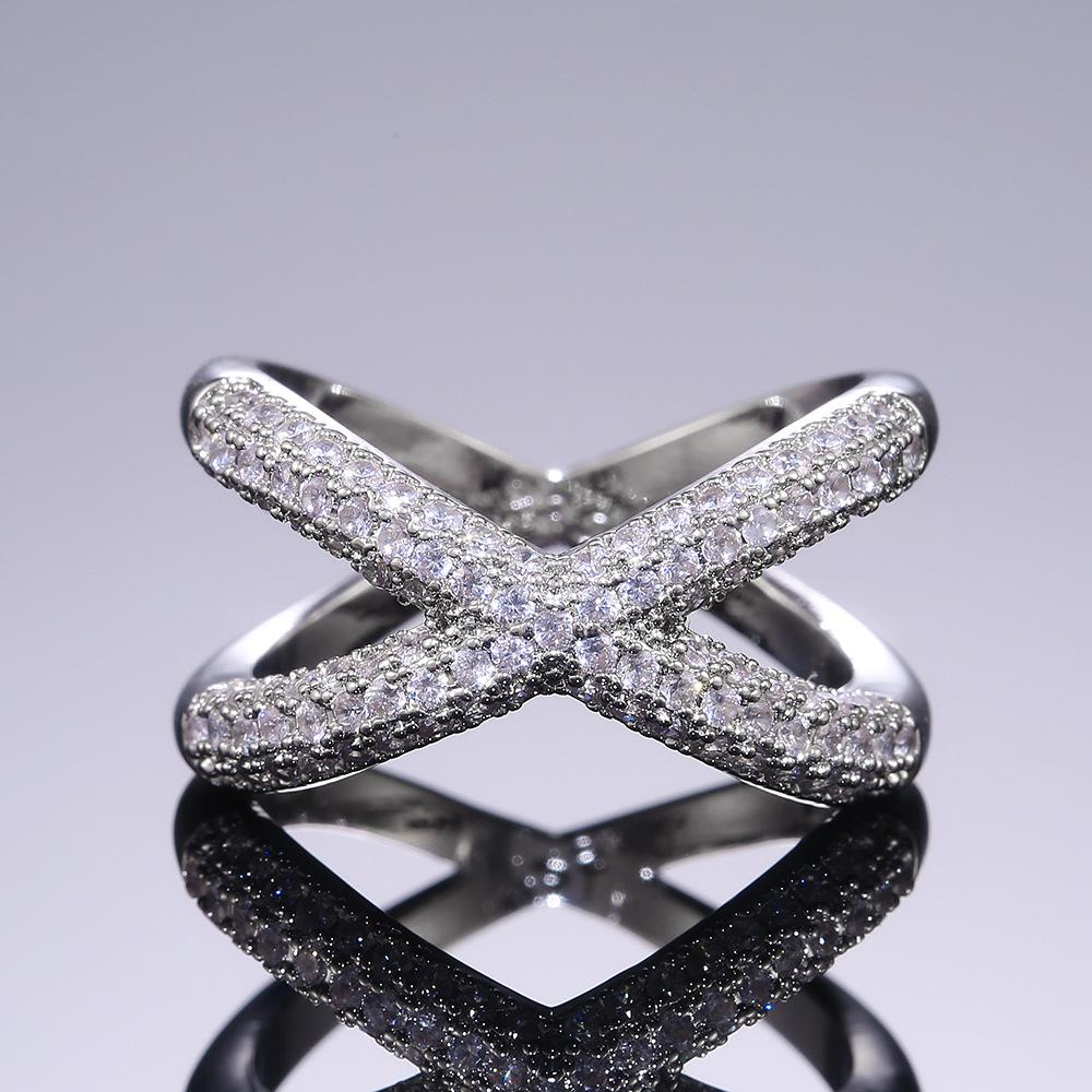 Classic X-Set Zircon Women'S Ring, Birthday Party Gift Accessory