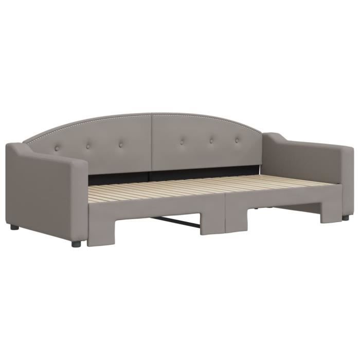 VidaXL Lit de jour avec lit gigogne taupe 90x200 cm tissu 3197533