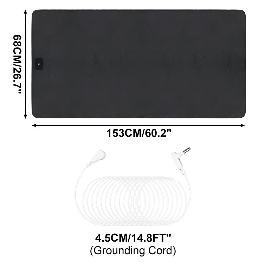 Grounding Mat for Bed 68cmWidth Earthing Mat Grounding Pad for Better Sleep Pain Stress Relief Conductive Carbon Fiber with Cord