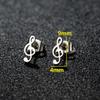 1 Pair Mini Music Earrings Stainless Steel Lovely Small Ear Studs for Women Charm Musical Note Earring Jewelry Gift