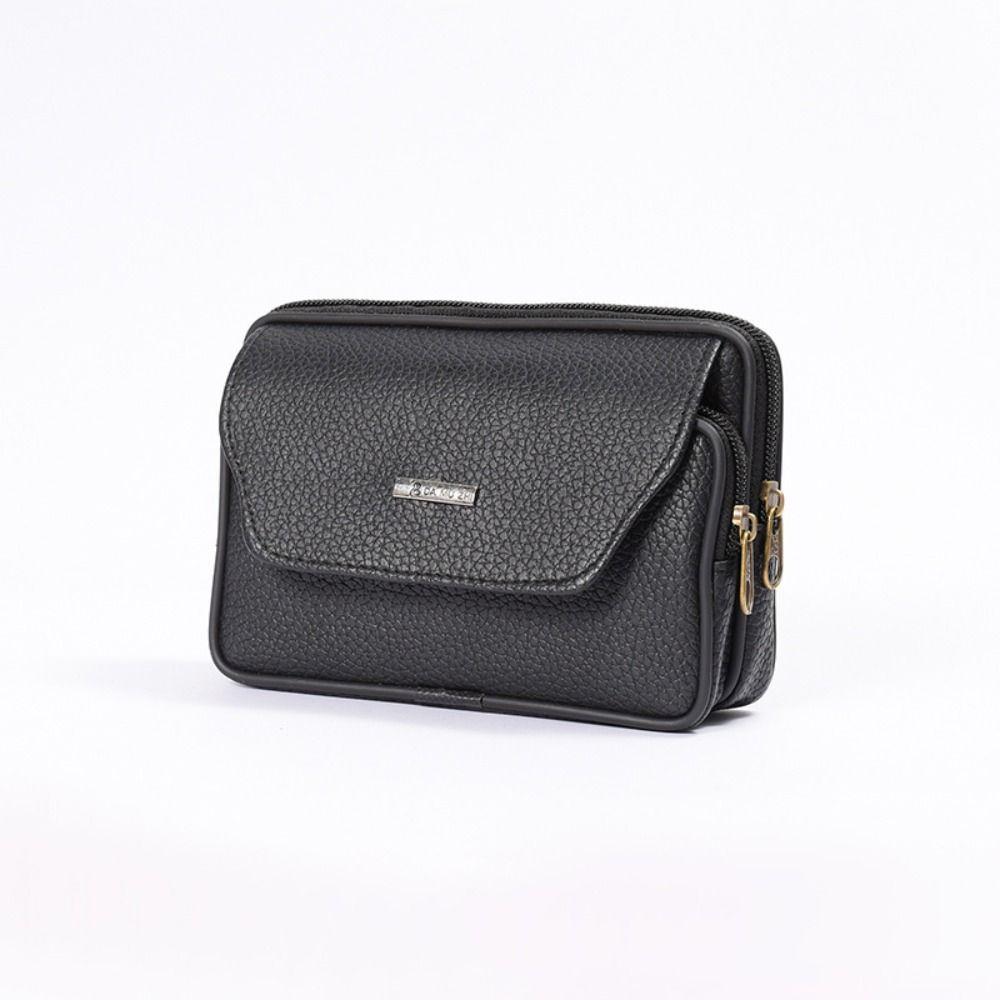 Casual PU Leather Men Waist Bag Travel Waterproof Bum Belt Pack Sport Comfortable Phone Pouch