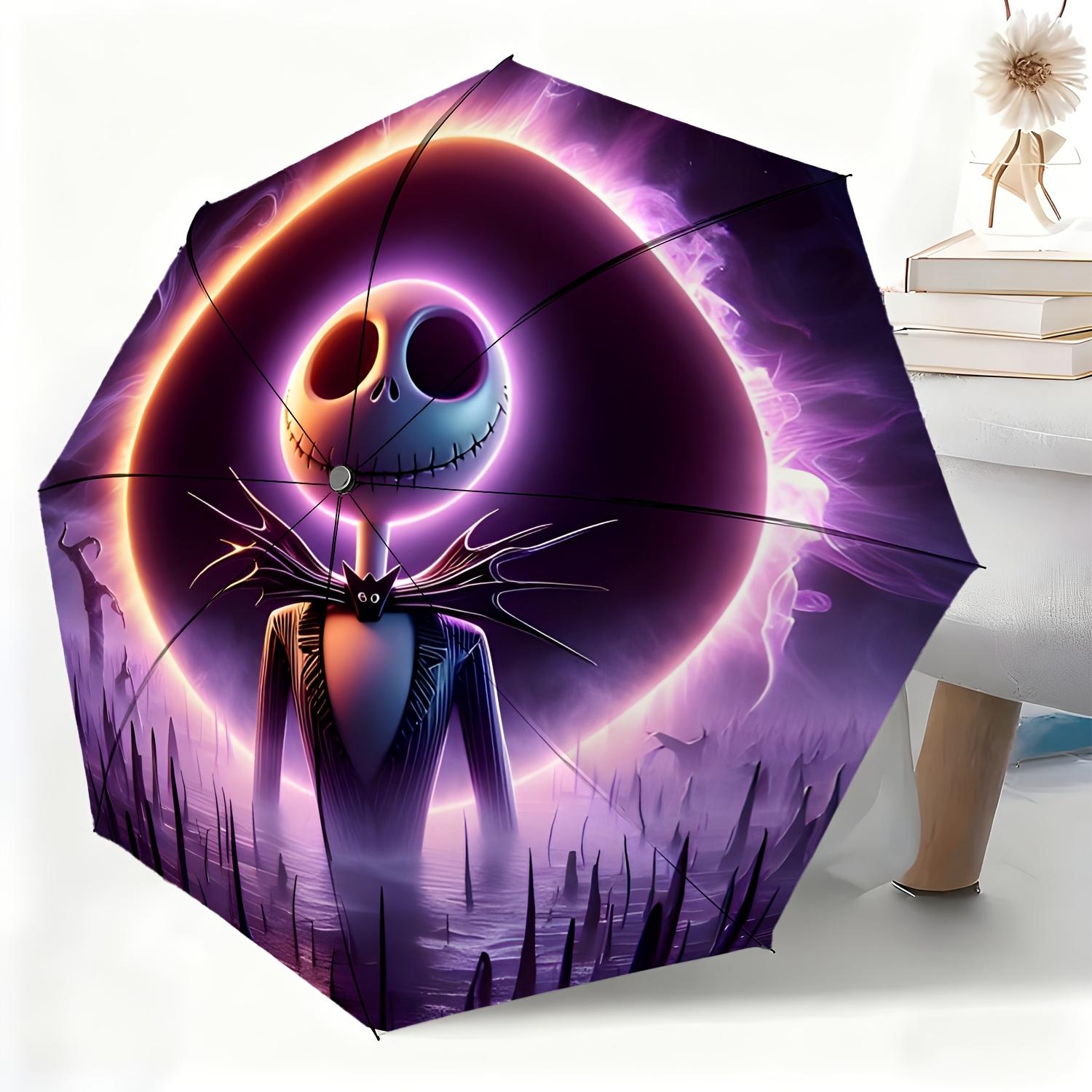 

A Fully Automatic Umbrella Featuring Jack Skellington, Suitable for All Occasions As a Rain And Sun Umbrella, Portable And Fol (as the picture,Iron&8K)