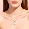 Gold-plated Letter Necklace for Elegant Women - Four-leaf Clover Letter Pendant Necklace