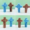 3D Virgins Candle Silicone Mold Cross Resins Molds DIY Aromatherapy Candle Making Gypsum Mold for Religious Enthusiasts
