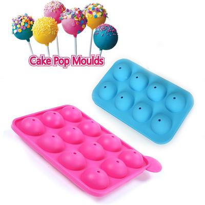 Silikon Kalıplar 8 Adet 12 Adet 1 takım Delikli Yuvarlak top Kek pop DIY lolipop Tepsi Kalıpları seti Pişirme