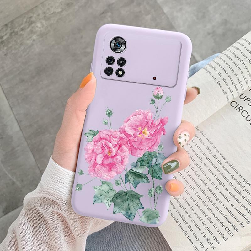 For Poco X4 Pro 5G M4Pro Cover Funda Vintage Flower Leave Protective Cover TPU Capa For Xiaomi Poco X4 Pocox4 X 4 M4 Pro Coque