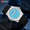 OFNS New Fashion Color Dial Men's Quartz Watch Outdoors Casual Waterproof Clock Silicone Sports Business Dress Men Watch