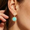 APM Monaco Six-pointed star design earrings for women, lake blue YE16660XTU